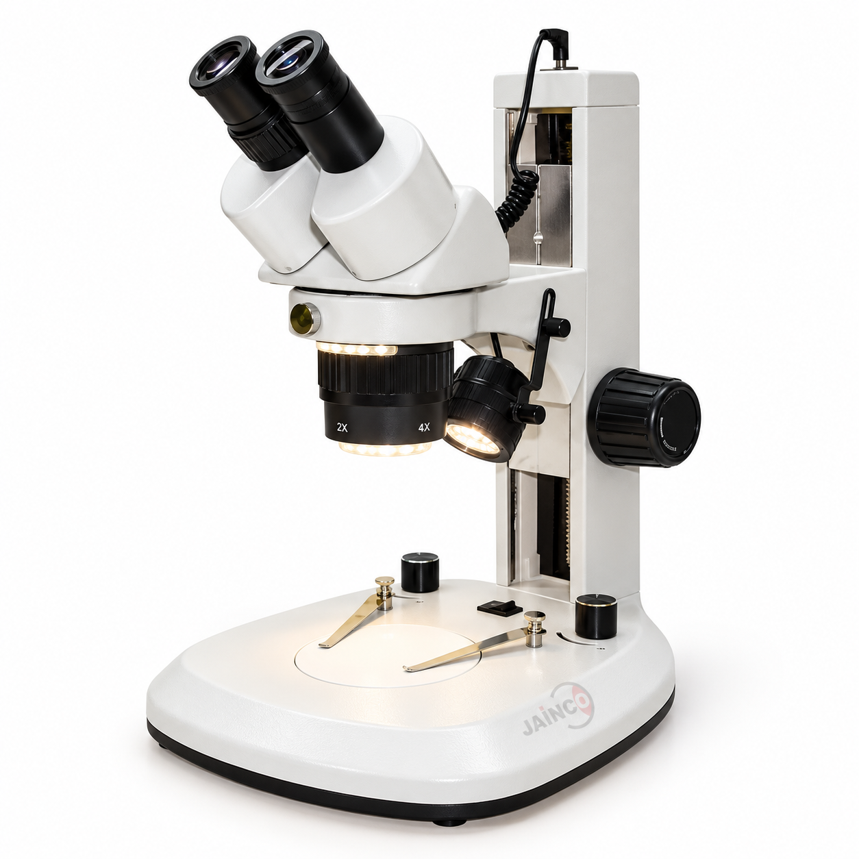 Dual Power Binocular Stereo Microscope Track Stand 2X and 4X Objective